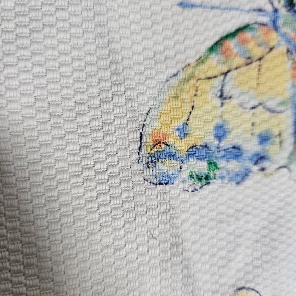 White Oval Tablecloth Butterfly 80 x 34 Cotton Spring Cloth Cover Dining Kitchen - Picture 5 of 8